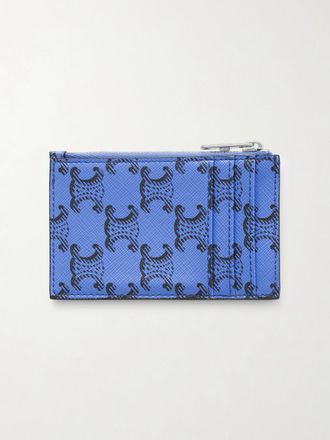 Celine Monogrammed Coated-Canvas and Leather Cardholder