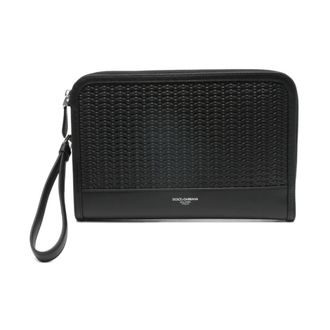 Dolce & Gabbana Bags, male, Black, Size: ONE SIZE Atene Plong&eacute; Calfskin Clutch Bag