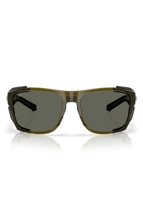 Costa King Tide 58mm Rectangle Polarized Sunglasses in Seagrass /Gray 580G at Nordstrom