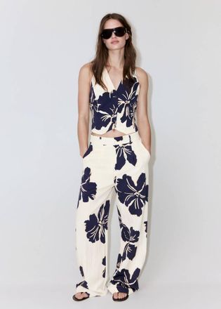 Mango Gilet in lyocell con stampa floreale bianco sporco - Donna - XXS - MANGO