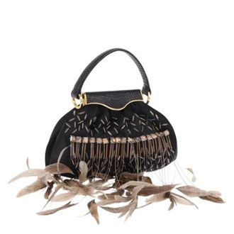 Bulgari Pre-owned Vintage Satin Handbag - Dames - Pre-owned - Zwart - Maat: ONE Size Satijn
