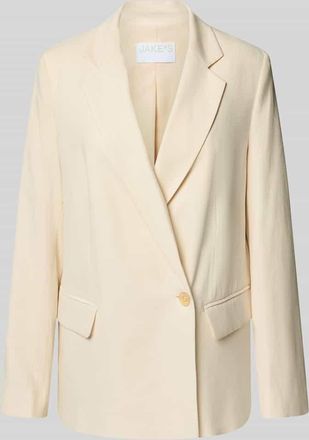 Jake*s Relaxed Fit Blazer aus Viskose-Mix mit Pattentaschen in Beige, Gr&ouml;&szlig;e 34