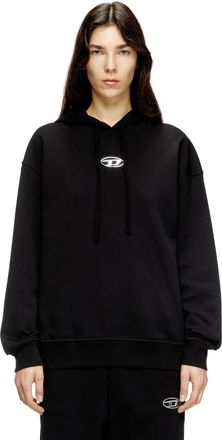 Diesel Hoodie with metal-effect Oval D logo - Sweaters - Woman - Black