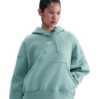 Nike Womens PHNX Fleece OS Pullover Hoodie - Cannon/Sail Size L