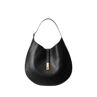 Polo Ralph Lauren Shoulder Bags, female, Black, Size: ONE SIZE Luxurious Leather Saddle Bag