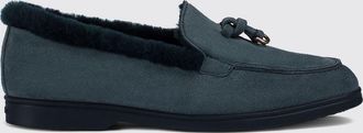 Doucal's Suede Loafers with Shearling Lining