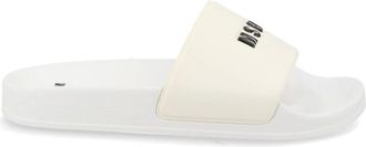 Msgm Ciabatte con Logo - - Shoes - Uomo - Bianco - 40 EU