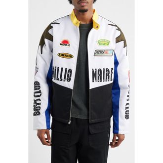 Billionaire Boys Club Mercer Motorcycle Jacket in White at Nordstrom, Size Medium