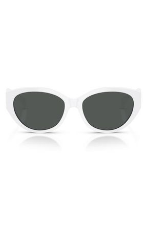 Versace 56mm Gradient Oval Sunglasses in White/Dark Grey at Nordstrom