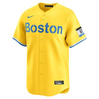 Nike Boston Red Sox City Connect Nike Mens Dri-FIT MLB Limited Jersey in Yellow | LM25BQCGBQ-1U2