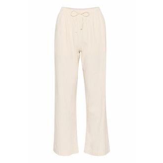 Saint Tropez Broeken, Dames, Wit, S, Katoen, IJselastische Taille Broek Casual Silhouet