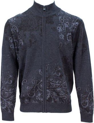 Lords of Harlech Frederick Merino Wool Silk Cashmere Full-Zip Cardigan Sweater in Charcoal at Nordstrom, Size X-Large