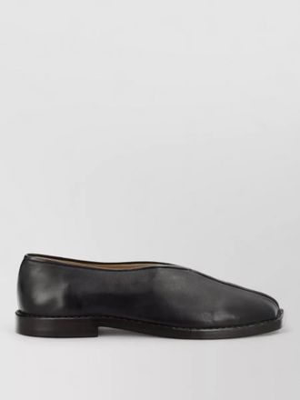 Christophe Lemaire leather loafer slipper round toe piping