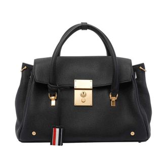 Thom Browne Borsa a mano in pelle con dettaglio a lucchetto - - Bags - Donna - Nero - ONE SIZE