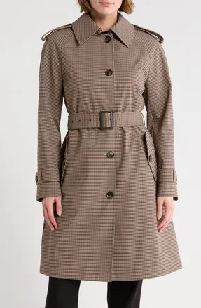 BCBGeneration Belted Trench Coat in Brown Plaid at Nordstrom Rack, Size X-Large