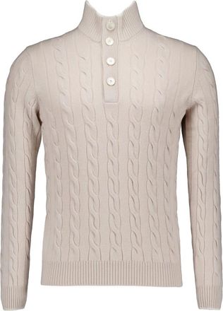 Gran Sasso Beige Sweater Trui - Heren - Coltruien - Beige - 3XL - Truien & Vesten