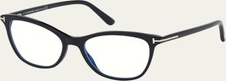 Tom Ford Blue Block Cat-Eye Acetate Optical Frames