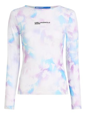 Karl Lagerfeld mesh all-over-print T-shirt - White