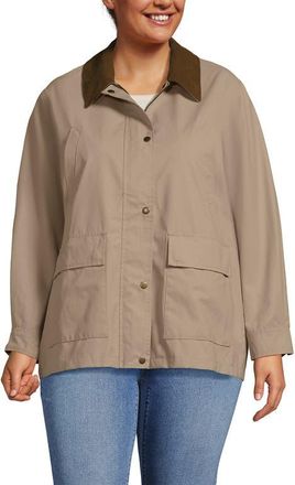 Lands End Plus Size Waxed Barn Jacket in Soft Almond at Nordstrom, Size 2X