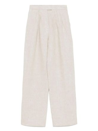 Poss&eacute; Louis straight-leg trousers - Neutrals