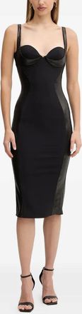Elisabetta Franchi sweetheart-neck midi dress - women - Polyester/Elastane - 44 - Black