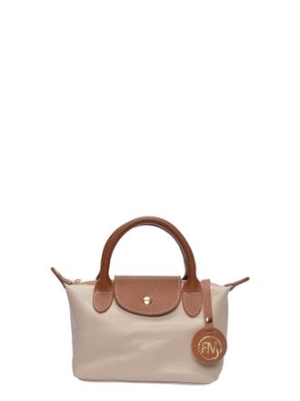 Roberta M Beige Rundleer Tas