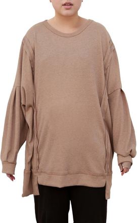 Standards & Practices Full Sleeve Relaxed Top in Camel at Nordstrom, Size 2X
