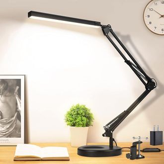 OEM Lampe De Bureau - Led 10 W - Bras R&eacute;glable T&ecirc;te Pivotante - 3 Temp&eacute;ratures Couleur 10 Niveaux Luminosit&eacute; - Protection Yeux - 1 Pi&egrave;ce