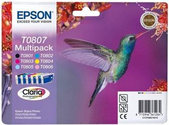 Epson Cartucho De Tinta Multipack De 6 Colores Epson T0807 Hummingbird C13t08074020 Claria Photo