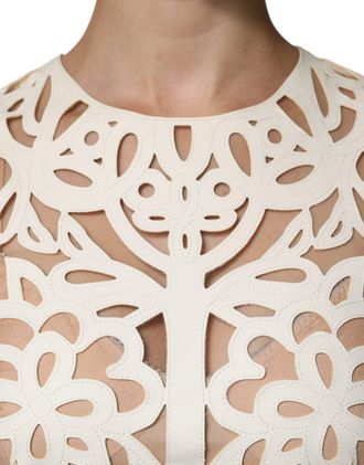 Dolce & Gabbana Cut-Out Leather Dress - White