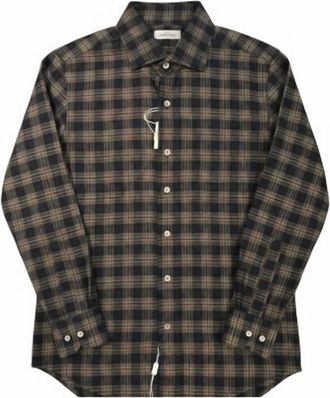 Alessandro Gherardi Mens Regent Button Down Shirts In Blue Brown