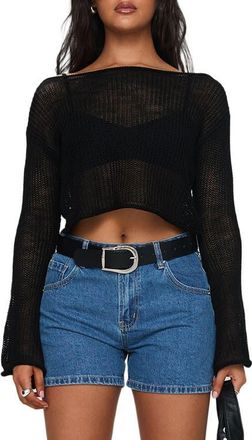 Princess Polly Saldana Denim Shorts in Mid Blue Denim at Nordstrom, Size 12