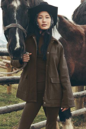 Alo | Twill Barn Jacket in Espresso Brown, Size: Medium