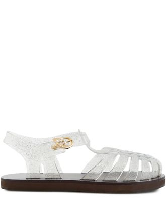 Ancient Greek Sandals Homeria glitter-embellished sandals - White