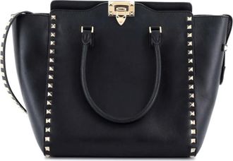 Valentino Garavani Rockstud Rigid Leather Medium tote bag - Nero