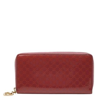 Gucci Pink Red Color Leather Long Wallet (Bi-Fold) (Pre-Owned)