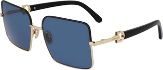 Ferragamo Blue Square Ladies Sunglasses SF302SLN 703 60