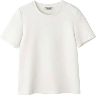 Max Mara White Round Neck Logo T-shirt