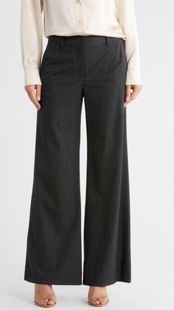 TWP Howard Stretch Wool Wide Leg Pants in Dark Charcoal Grey at Nordstrom Rack, Size 10