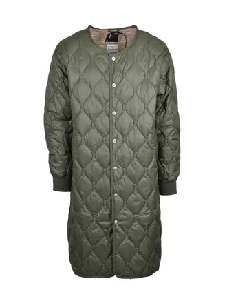 TAION Long Quilted Nylon Down Jacket With Thermal Insulation
