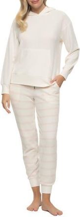 Felina Jolie Thermal Knit Hoodie Pajamas in Whisper White at Nordstrom Rack, Size Xx-Large
