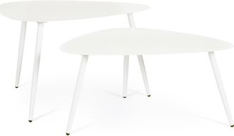 BIZZOTTO Hochwertiges Outdoor Couchtisch-Set Yvonne, Weiss