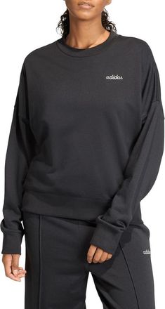 adidas Seasonal Essentials Colorpop Sweatshirt in Black/Off White at Nordstrom Rack, Size X-Large