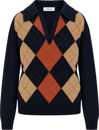 Jucca V-hals Gebreide Kleding - Dames - V-hals truien - Blauw - XS - Wol - Truien & Vesten