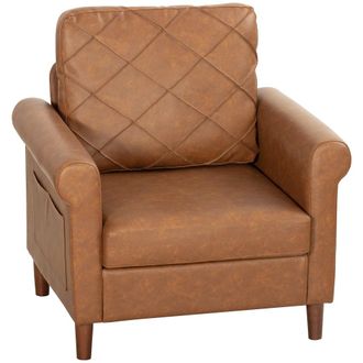 HOMCOM Sof&aacute; individual 82x71x84 cm marr&oacute;n