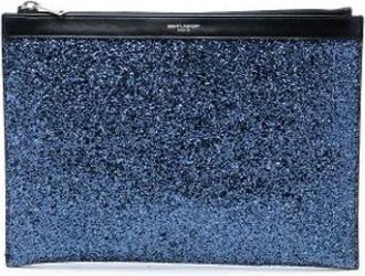 Saint Laurent Pre-owned Vintage Clutch - Dames - Vintage Clutch - Blauw - ONE Size - Leer - Vintage