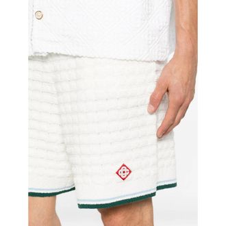 Casablanca Diamond-Quilted Terry-Cloth Shorts - White