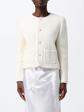 Celine Blazer corto in misto seta e lana con scollo a girocollo