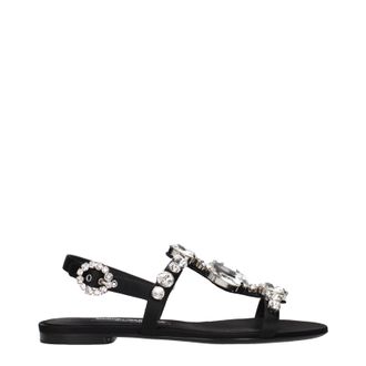 Dolce & Gabbana Dolce&Gabbana Damens Satinschwarze Sandalen