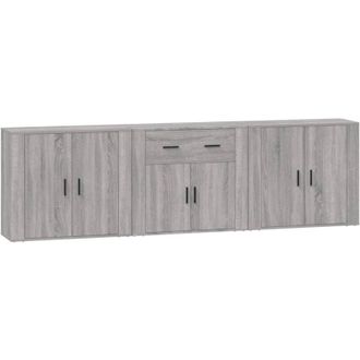 vidaXL Aparadores 3 Piezas Madera Contrachapada Gris Sonoma Vidaxl